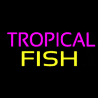 Purple Tropical Yellow Fish Neonskylt