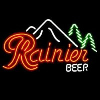 Rainier Öl Bar Öppet Neonskylt