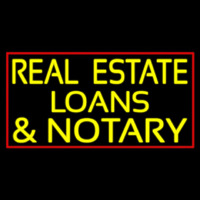 Real Estate Loans And Notary With Red Border Neonskylt