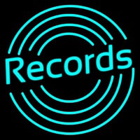 Records With Disc Neonskylt