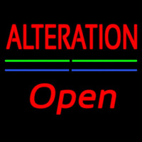 Red Alteration Blue Green Line Slant Open Neonskylt