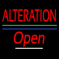 Red Alteration Open Blue Green Line Neonskylt