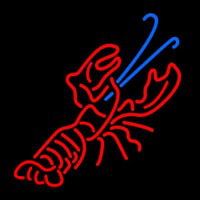 Red And Blue Lobster Logo Neonskylt