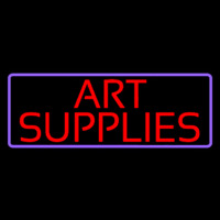 Red Art Supplies With Border Neonskylt