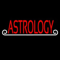 Red Astrology White Line Neonskylt