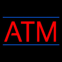 Red Atm Blue Lines Neonskylt