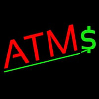 Red Atm Dollar Logo Neonskylt