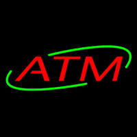 Red Atm Neonskylt