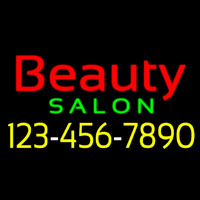 Red Beauty Salon With Phone Number Neonskylt