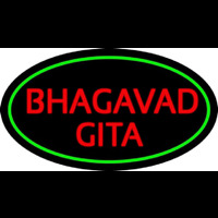 Red Bhagavad Gita With Border Neonskylt