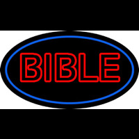 Red Bible Blue Border Neonskylt