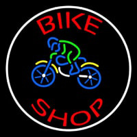 Red Bike Shop With Logo Neonskylt
