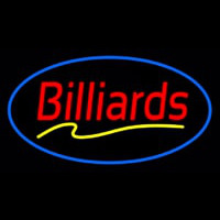Red Billiards Blue Oval Neonskylt