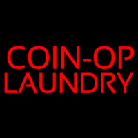 Red Block Coin Op Laundry Neonskylt
