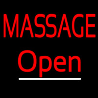 Red Block Massage Open Neonskylt