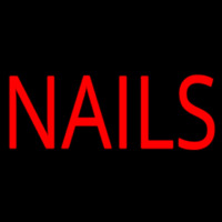 Red Block Nails Neonskylt