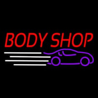Red Body Shop Car Logo Neonskylt