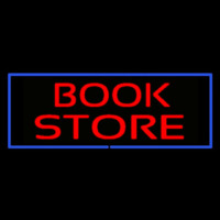 Red Book Store With Blue Border Neonskylt