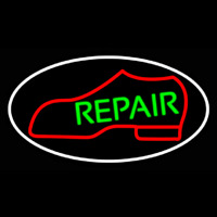 Red Boot Green Repair With Border Neonskylt