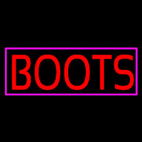 Red Boots Pink Border Neonskylt