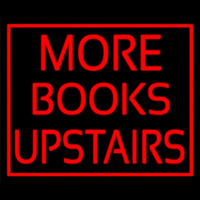 Red Border More Books Upstairs Neonskylt