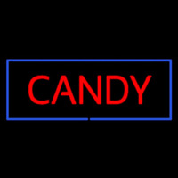 Red Candy With Blue Border Neonskylt