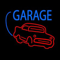 Red Car Logo White Garage Neonskylt
