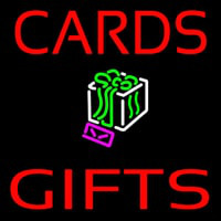 Red Cards And Gifts Block Neonskylt
