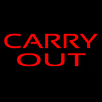 Red Carry Out Neonskylt