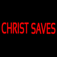 Red Christ Saves Neonskylt