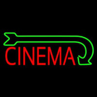Red Cinema With Green Arrow Neonskylt