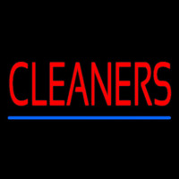 Red Cleaners Blue Line Neonskylt