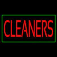 Red Cleaners Green Border Neonskylt