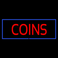 Red Coins Blue Border Neonskylt