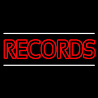 Red Colored Records Neonskylt