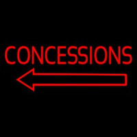 Red Concessions With Arrow Neonskylt