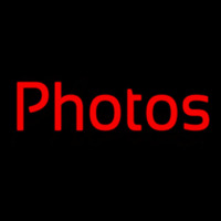 Red Cursive Photos Neonskylt