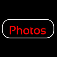 Red Cursive Photos With Border Neonskylt