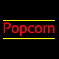 Red Cursive Popcorn Neonskylt