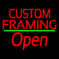 Red Custom Framing With Open 3 Neonskylt