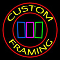 Red Custom Yellow Framing With Logo Neonskylt
