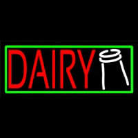 Red Dairy Neonskylt