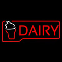 Red Dairy With Logo Neonskylt