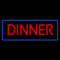 Red Dinner With Blue Border Neonskylt