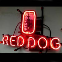 Red Dog Öl Bar Neonskylt