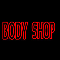 Red Double Stroke Body Shop Neonskylt