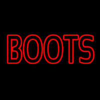 Red Double Stroke Boots Neonskylt