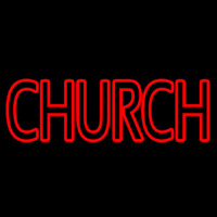 Red Double Stroke Church Neonskylt