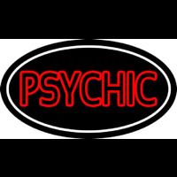 Red Double Stroke Psychic White Border Neonskylt