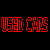 Red Double Stroke Used Cars Neonskylt